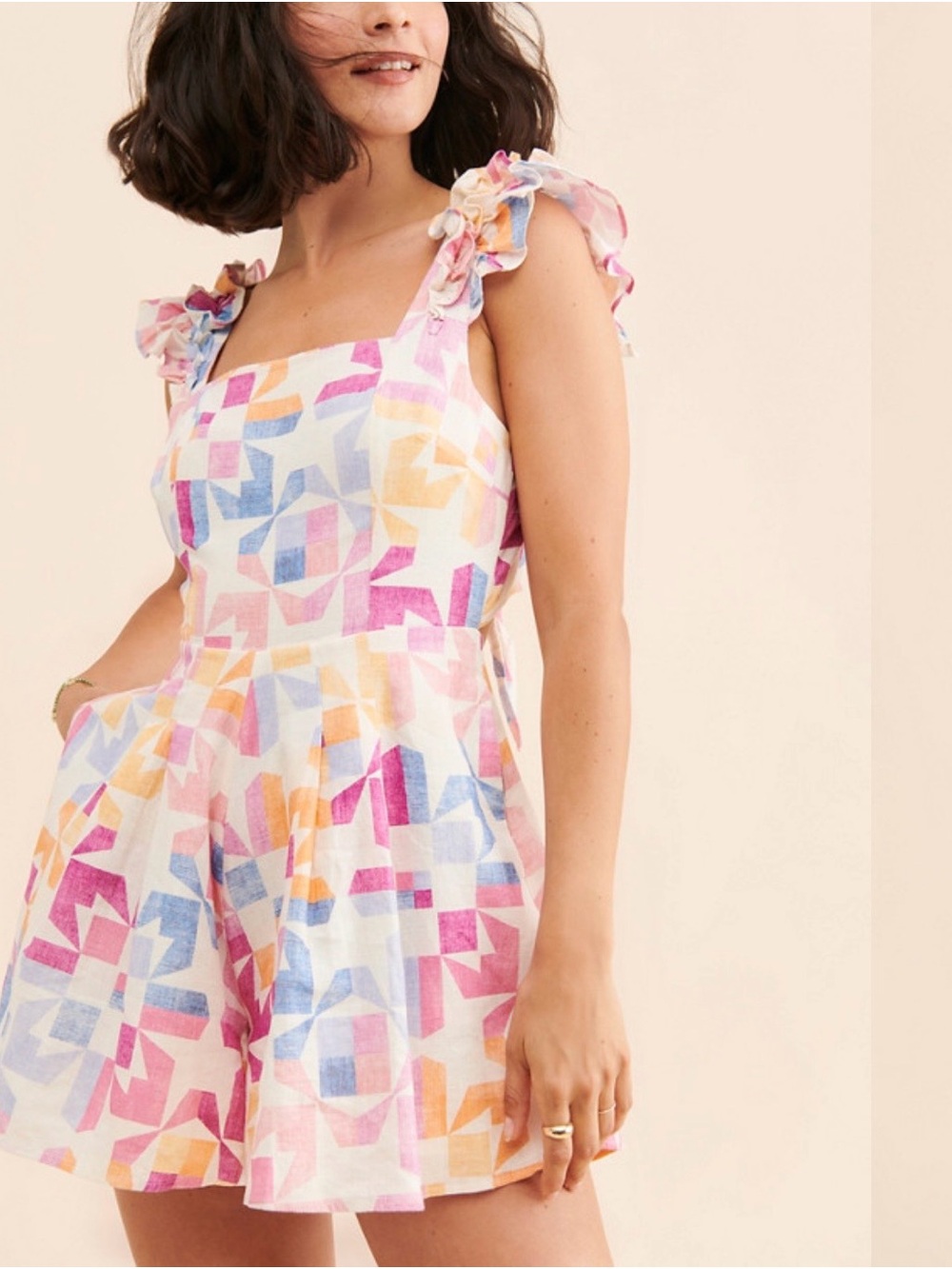 Yumi Kim Nicolette Geometric Printed Romper | Multicolor | Size XS